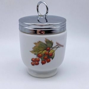 ROYAL WORCESTER Porcelain Egg Coddler-Fruit Pattern